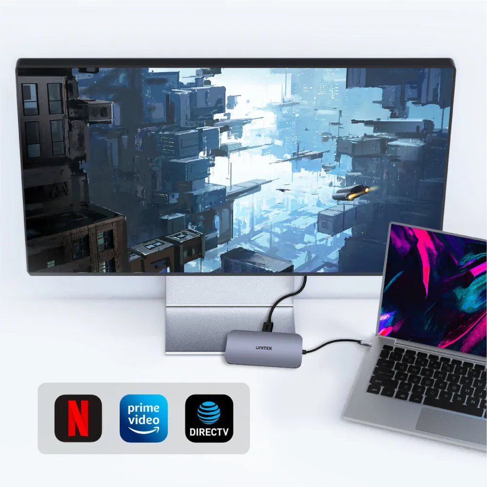 Unitek D1071A uHUB N9+ 9-in-1 USB-C RJ45 1Gb HDMI 100W PD and Dual Card Reader - متجر TT Tab للتقنيات الحديثة
