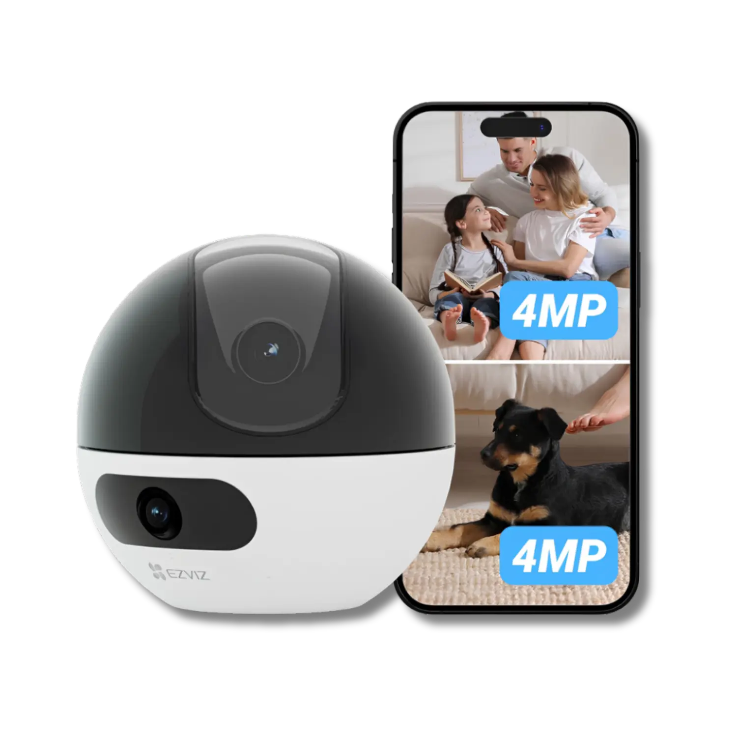 EZVIZ C7 Dual 2K+ Dual-Lens Pan/Tilt Wi-Fi 6 Indoor Security Camera with Gesture-Activated Video Calling - متجر TT Tab للتقنيات الحديثة