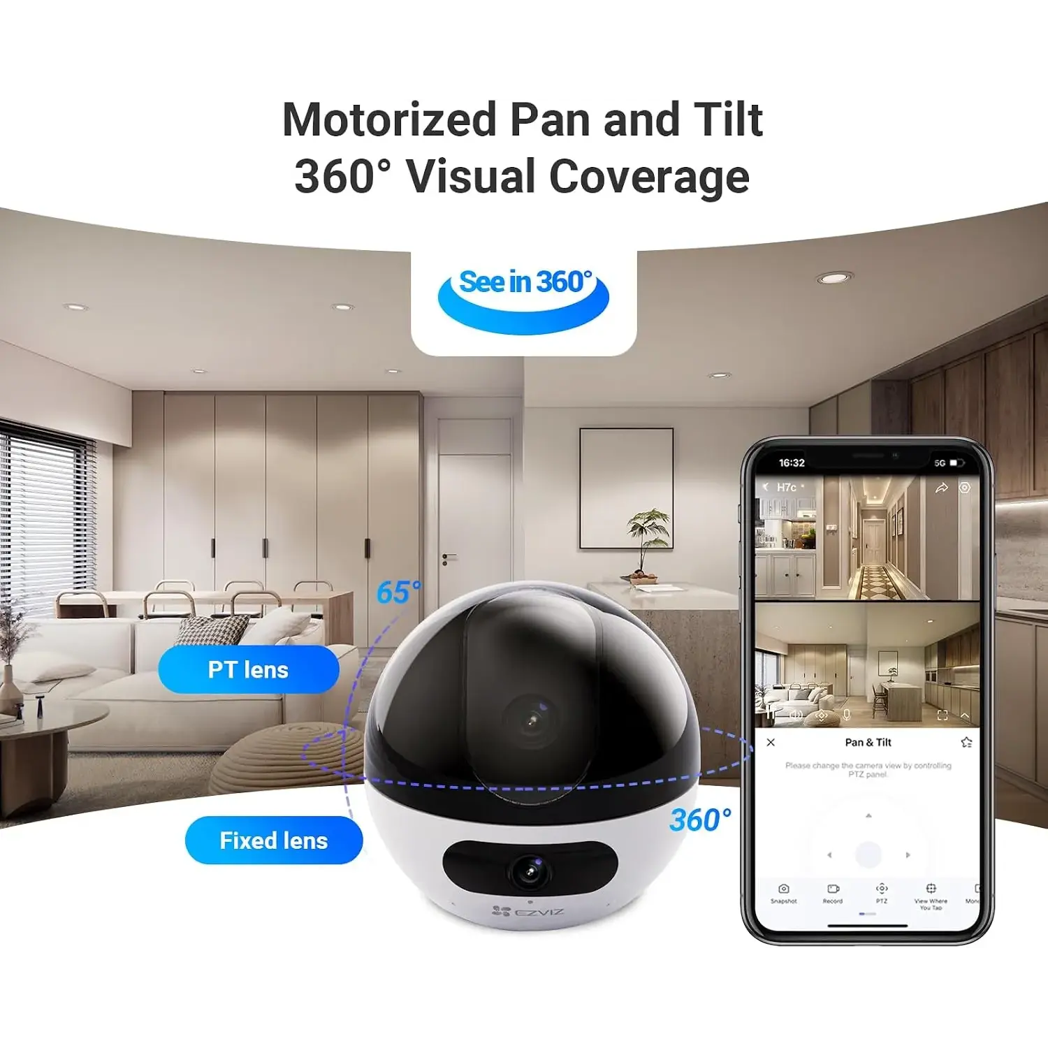 EZVIZ C7 Dual 2K+ Dual-Lens Pan/Tilt Wi-Fi 6 Indoor Security Camera with Gesture-Activated Video Calling - متجر TT Tab للتقنيات الحديثة