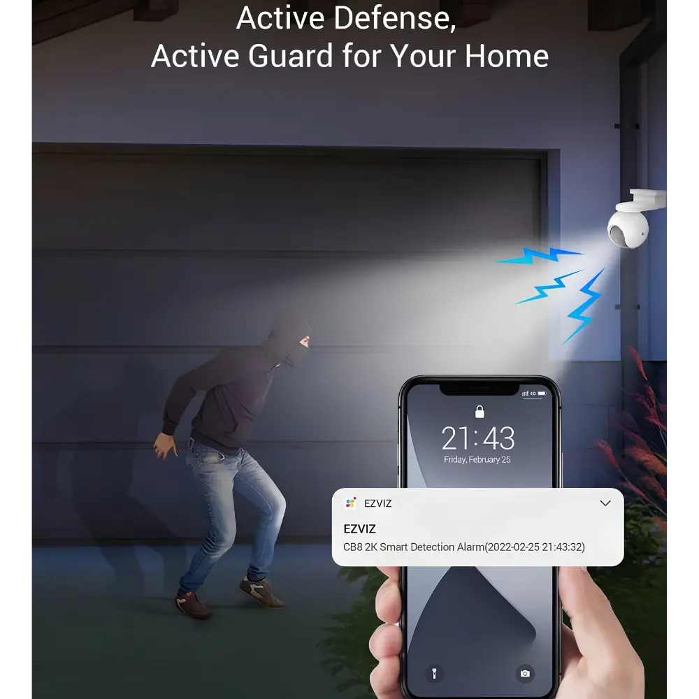 EZVIZ CB8 2K 3MP Battery-Powered Outdoor Pan/Tilt Wi-Fi Security Camera - متجر TT Tab للتقنيات الحديثة