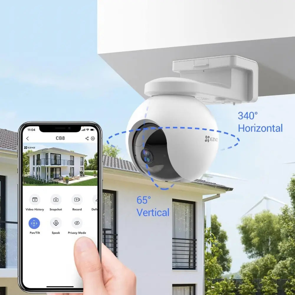 EZVIZ CB8 2K 3MP Battery-Powered Outdoor Pan/Tilt Wi-Fi Security Camera - متجر TT Tab للتقنيات الحديثة