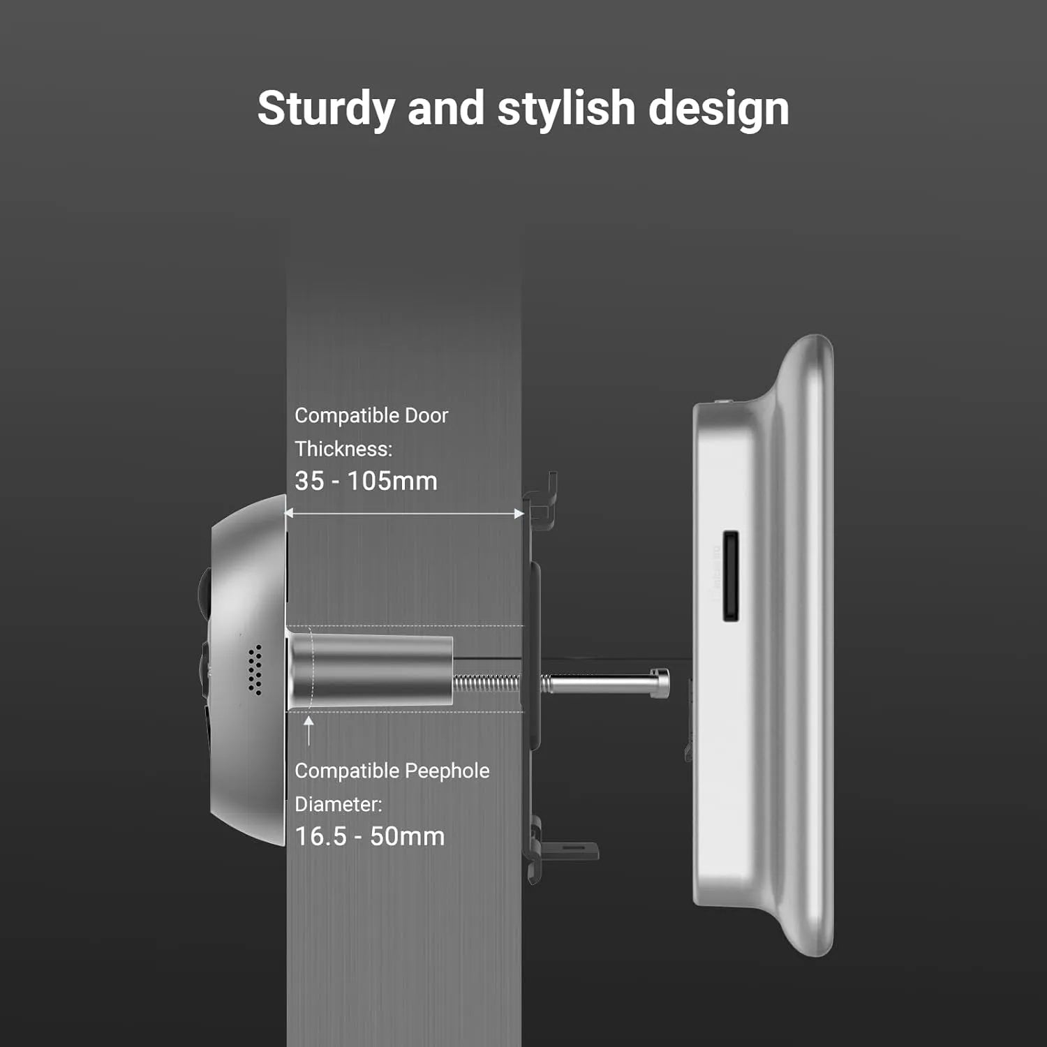 EZVIZ DP2 2K 3MP Wire-Free Smart Peephole Doorbell with 4.3-Inch Color Touch Screen - متجر TT Tab للتقنيات الحديثة
