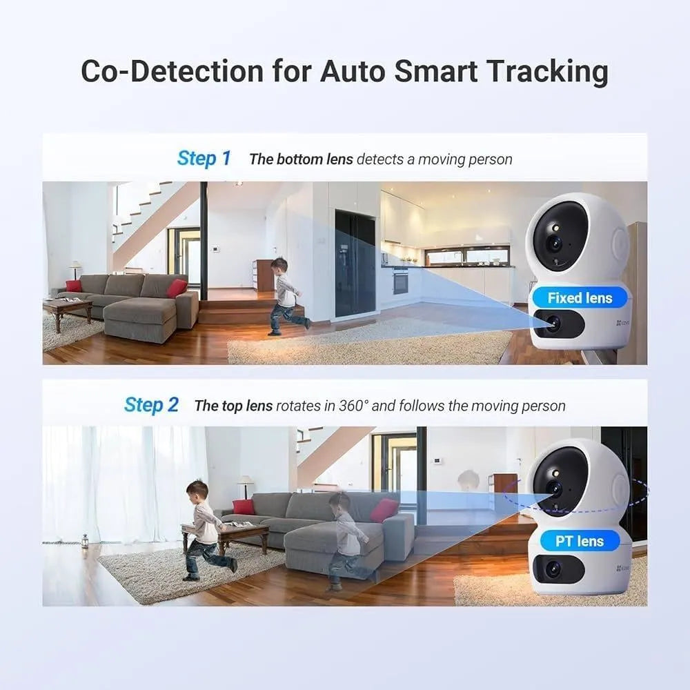 EZVIZ H7c Dual 2K+ Dual-Lens Pan/Tilt Wi-Fi 6 Indoor Security Camera - متجر TT Tab للتقنيات الحديثة