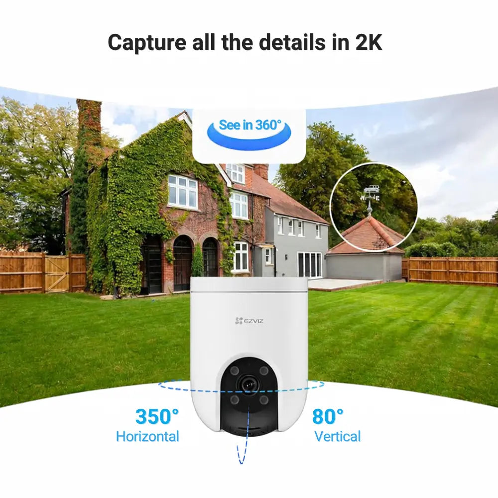 EZVIZ H8c PoE 2K 3MP Outdoor Pan/Tilt Security Camera with Color Night Vision - متجر TT Tab للتقنيات الحديثة
