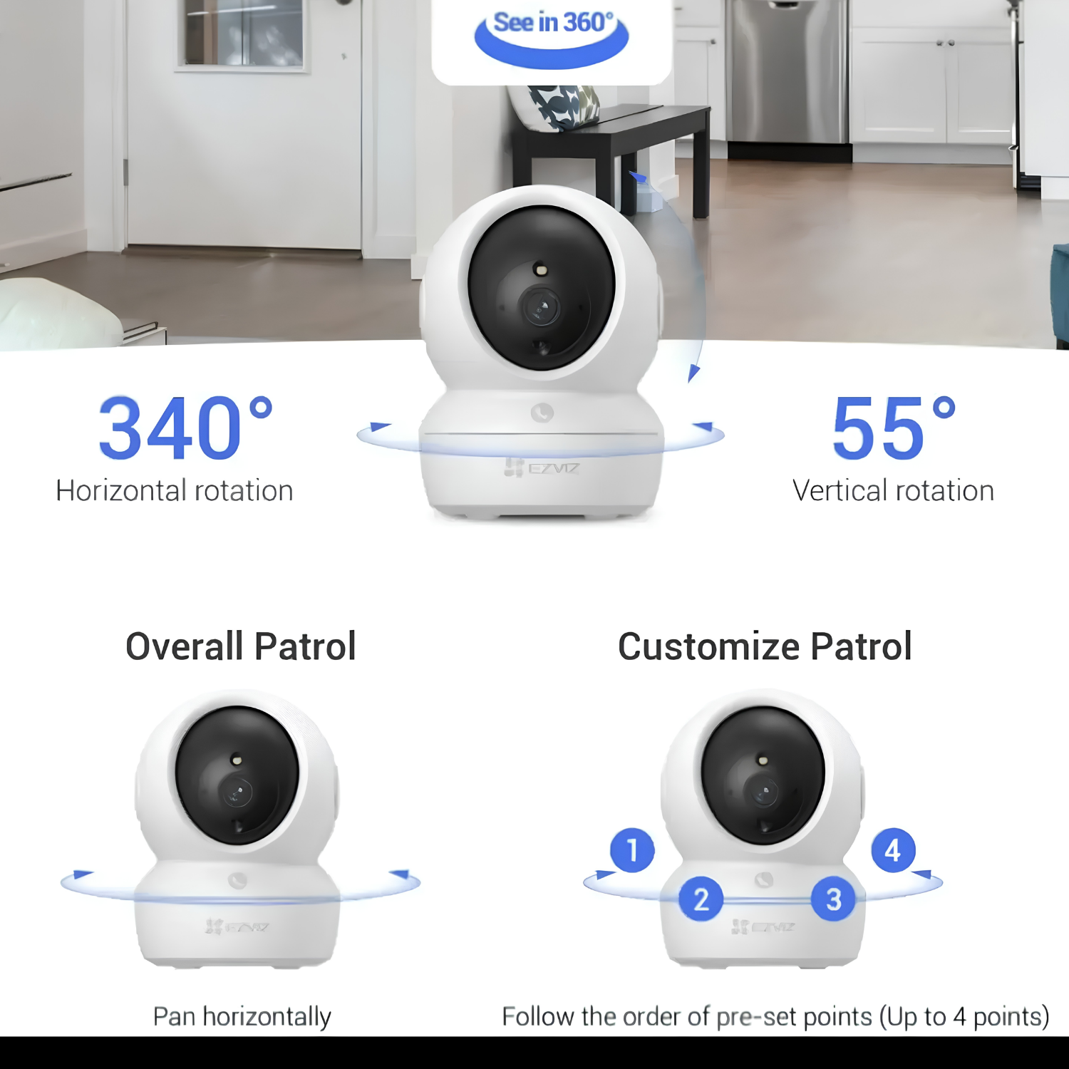 EZVIZ TY1 Pro 3K 5MP Pan/Tilt Dual-Band Wi-Fi Indoor Smart Camera with Touch-to-Call - متجر TT Tab للتقنيات الحديثة