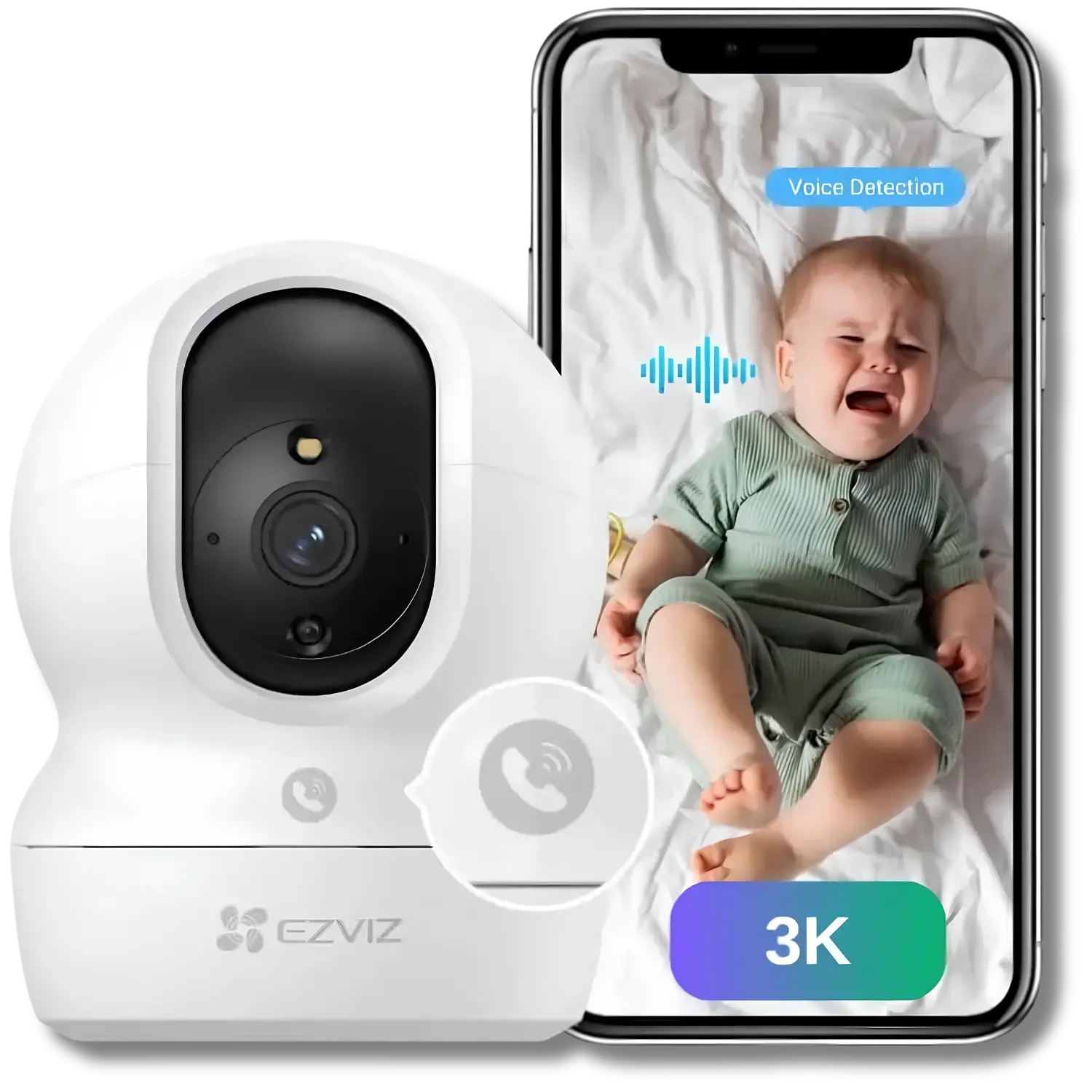 EZVIZ TY1 Pro 3K 5MP Pan/Tilt Dual-Band Wi-Fi Indoor Smart Camera with Touch-to-Call - متجر TT Tab للتقنيات الحديثة