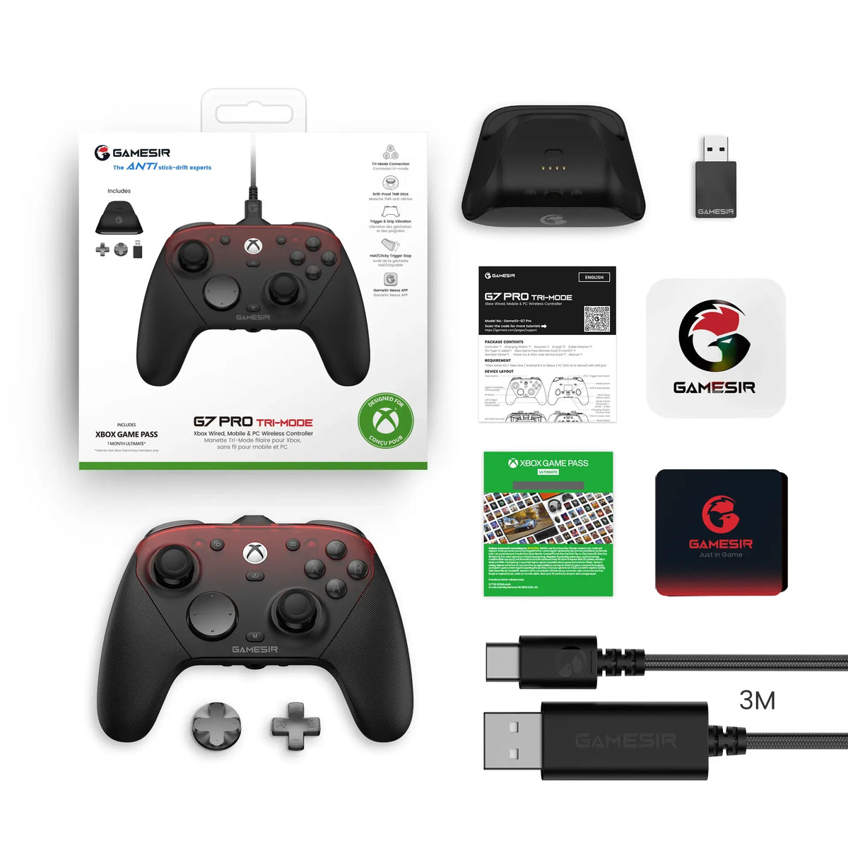 GameSir G7 Pro Tri-Mode Pro Controller with TMR Sticks for XBOX, PC & Android - متجر TT Tab للتقنيات الحديثة