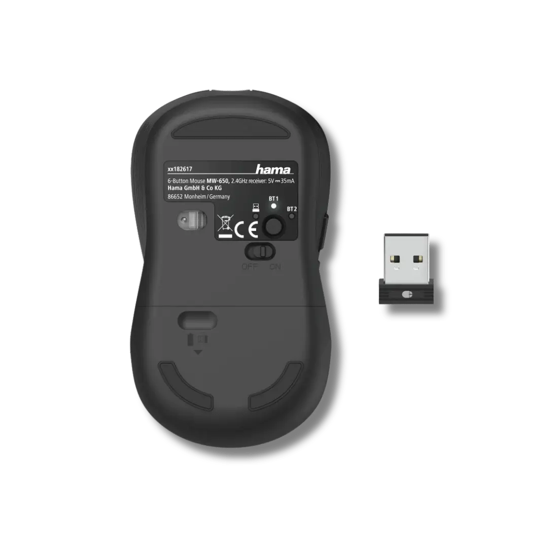 Hama MW-650 Wireless and Bluetooth Mouse Multi-Device with 6-Button  - متجر TT Tab للتقنيات الحديثة