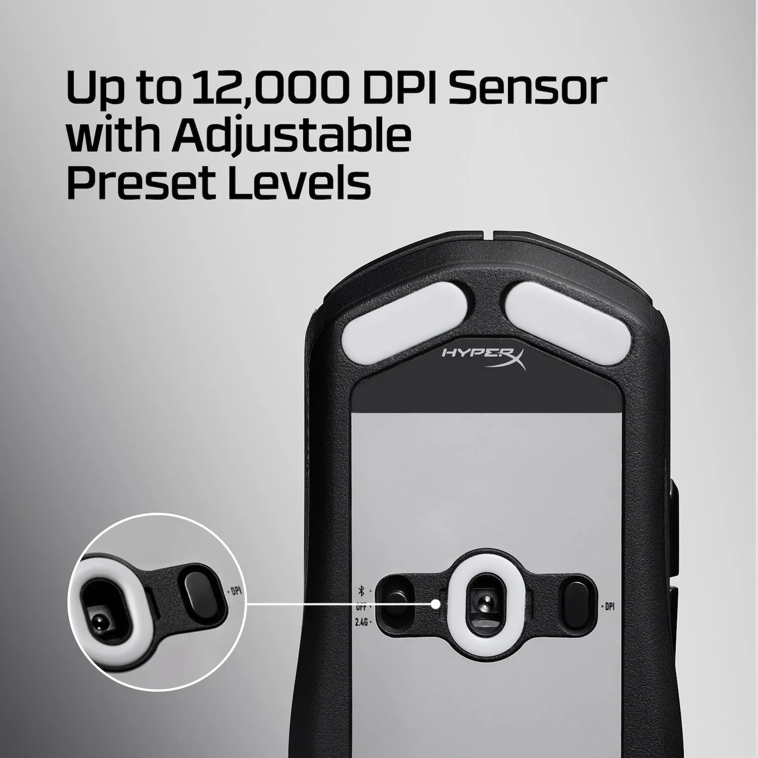 HyperX Pulsefire Fuse Wireless & Bluetooth Gaming Mouse with 12,000 DPI and Lightweight - متجر TT Tab للتقنيات الحديثة