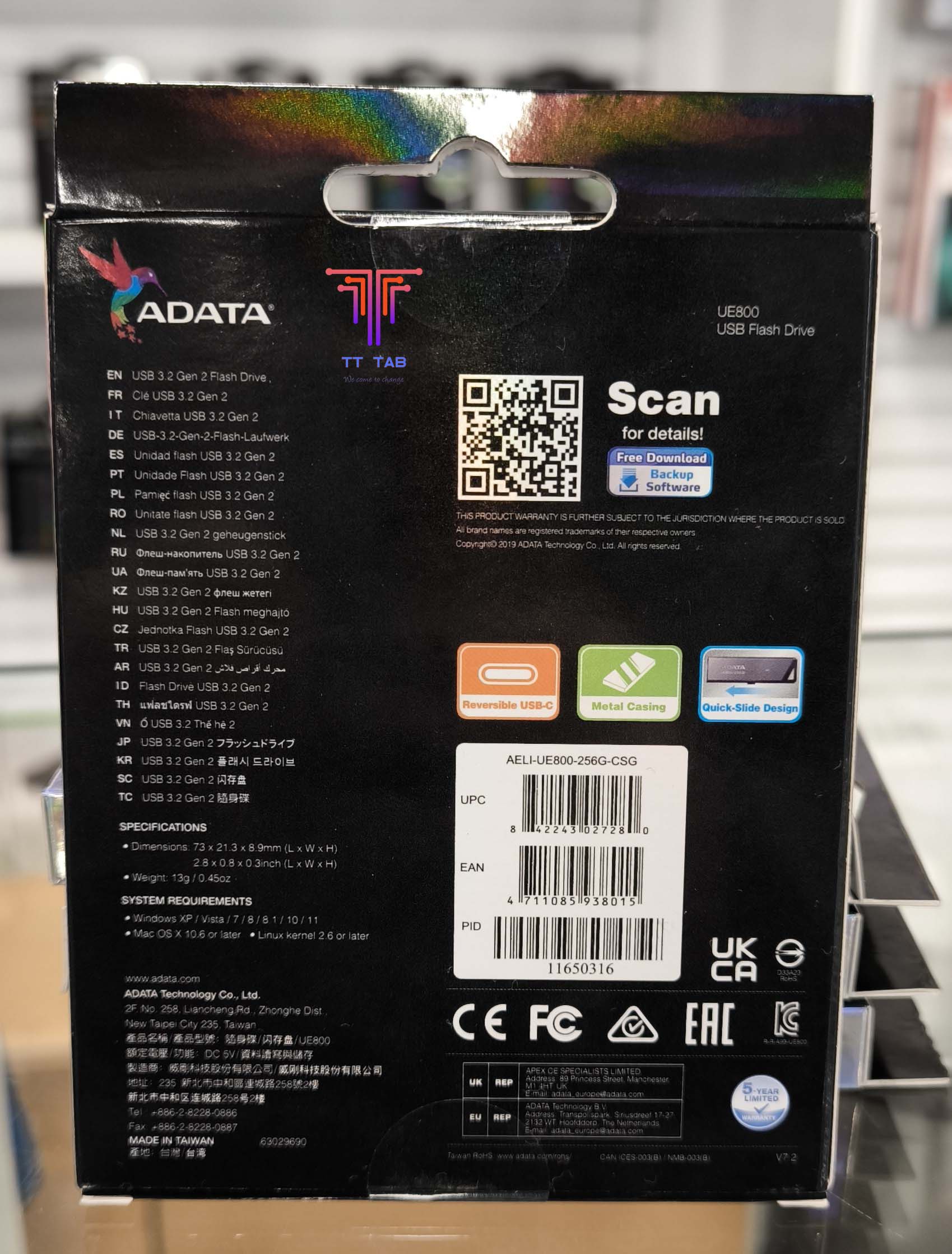 ADATA UE800 Flash Drive Type-C 3.2 Gen2 1000MB/s