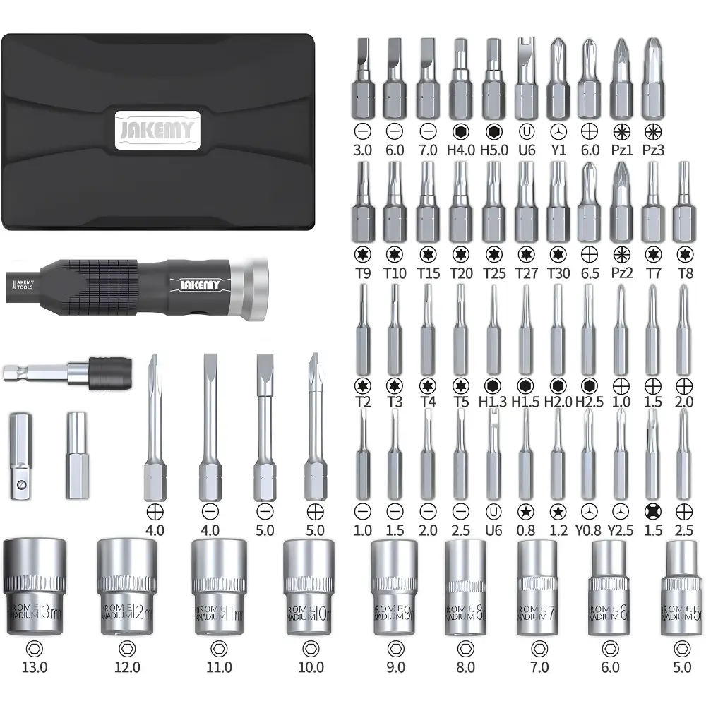 Jakemy JM-6125 60-in-1 Household Screwdriver and Socket Set - متجر TT Tab للتقنيات الحديثة