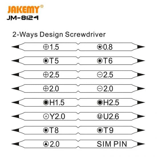 Jakemy JM-8124 Screwdriver Set 9-in-1 - متجر TT Tab للتقنيات الحديثة