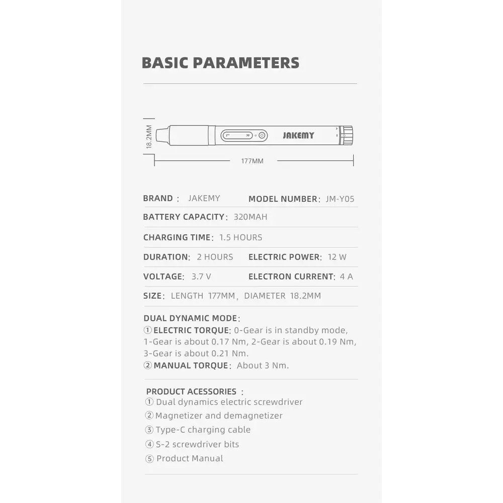 Jakemy JM-Y05 9-in-1 Rechargeable Electric Precision Screwdriver Set - متجر TT Tab للتقنيات الحديثة