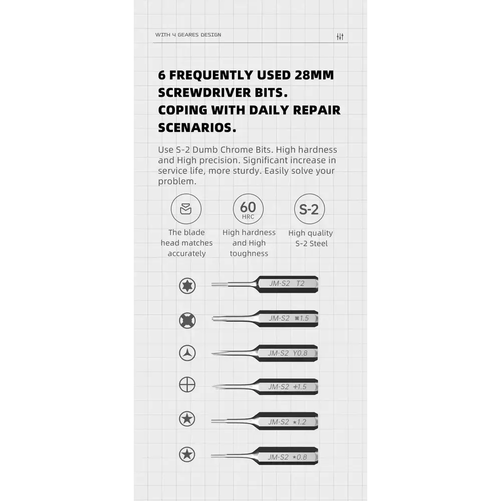 Jakemy JM-Y05 9-in-1 Rechargeable Electric Precision Screwdriver Set - متجر TT Tab للتقنيات الحديثة