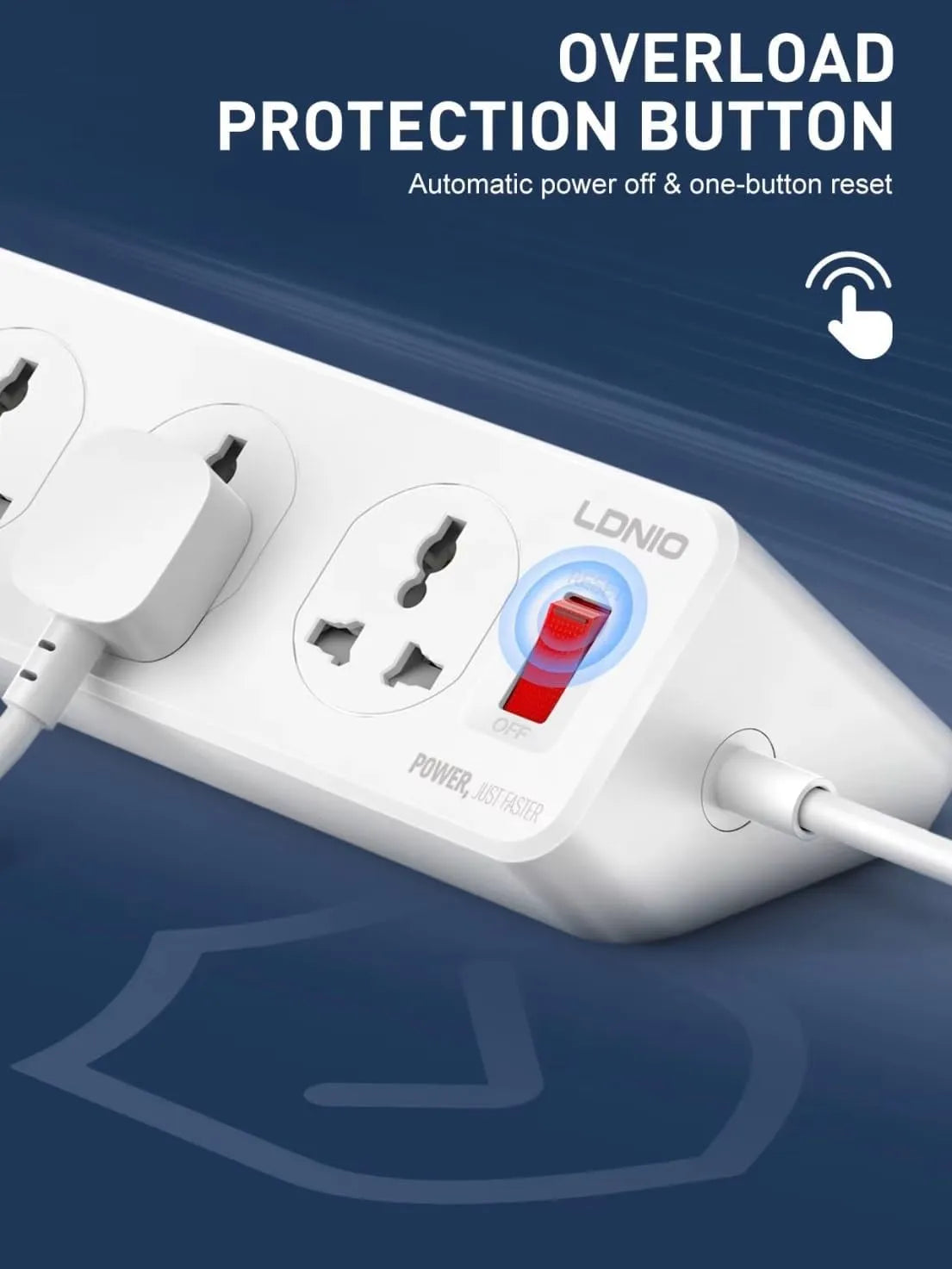 LDNIO SC10610 30W Power Strip with 10 Universal AC Outlets and 6 USB Charging Ports - متجر TT Tab للتقنيات الحديثة