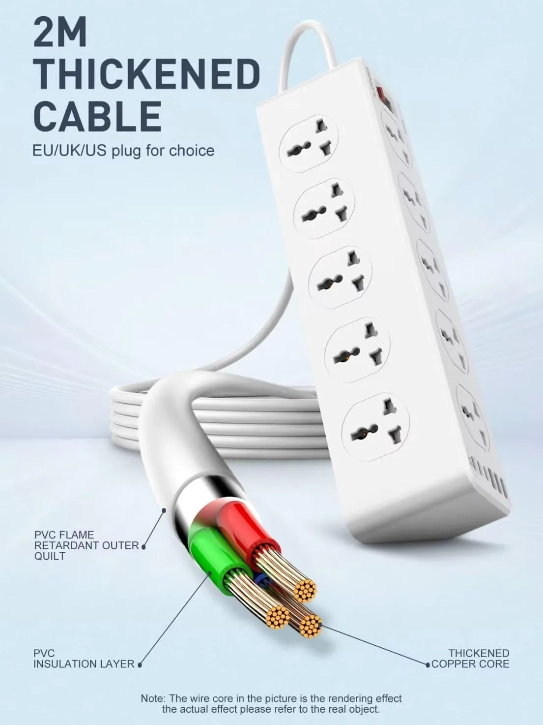 LDNIO SC10610 30W Power Strip with 10 Universal AC Outlets and 6 USB Charging Ports - متجر TT Tab للتقنيات الحديثة