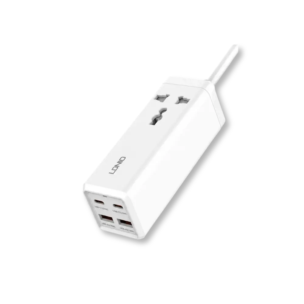 LDNIO SC1418 65W Desktop Power Strip with 1 Universal AC Outlet and USB-C & USB-A Charging - متجر TT Tab للتقنيات الحديثة