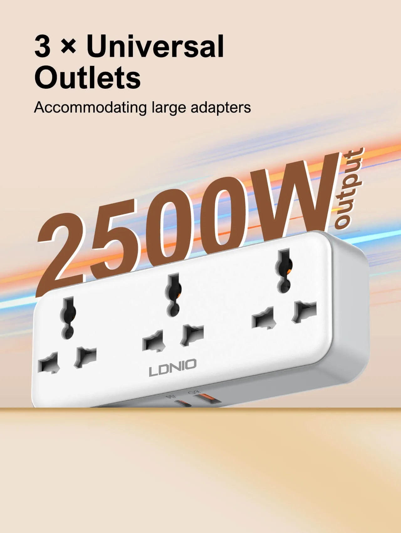 LDNIO SC3317 Rotatable Plug Power Expansion Socket with 3 AC Outlets and 30W USB-C & USB-A Charging - متجر TT Tab للتقنيات الحديثة