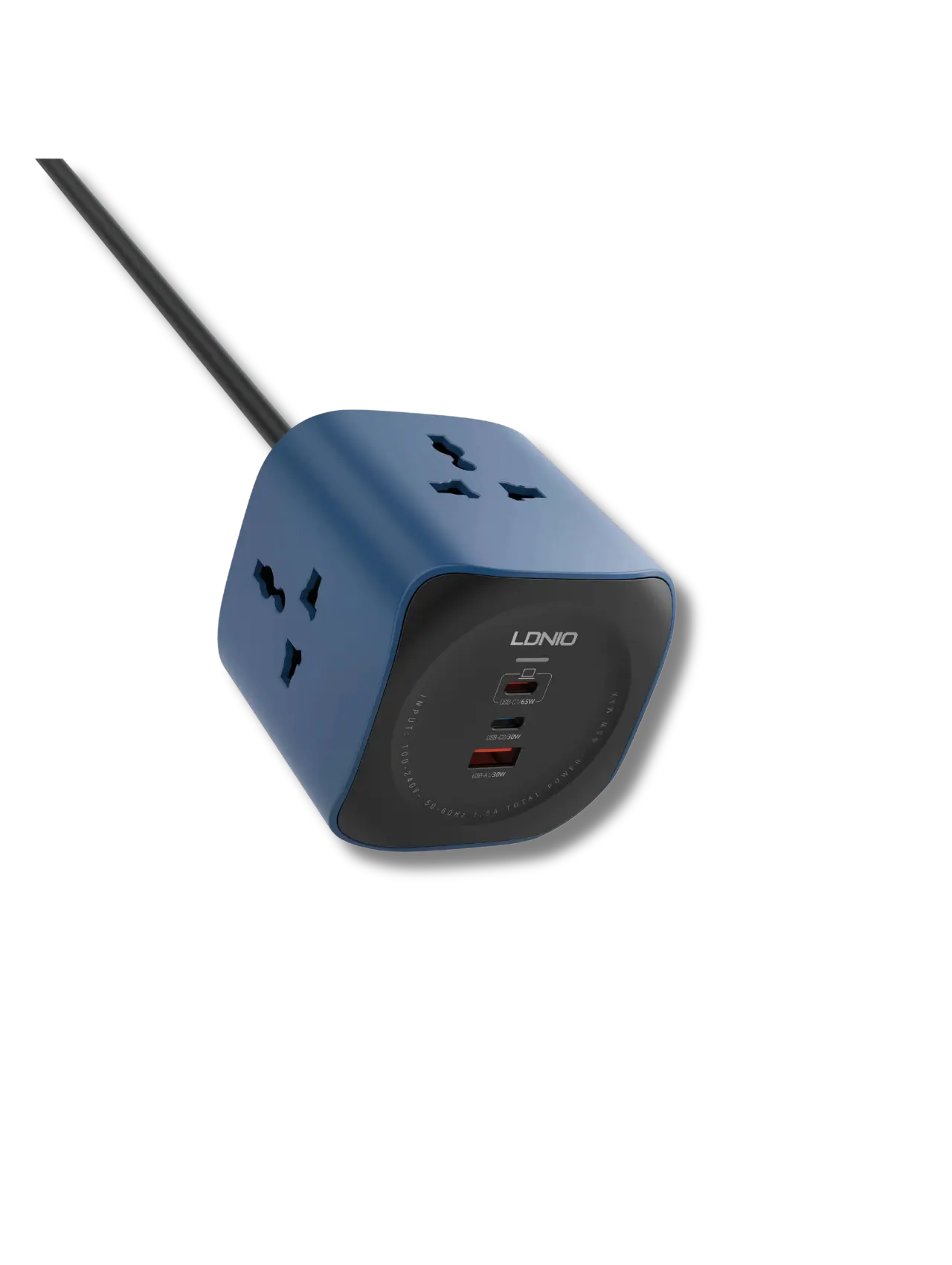 LDNIO SC3319 6-in-1 Power Socket Cube with 3 Universal AC Outlets and 65W USB-C & USB-A Charging - متجر TT Tab للتقنيات الحديثة