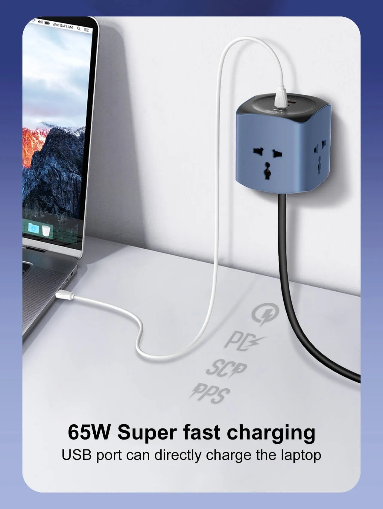 LDNIO SC3319 6-in-1 Power Socket Cube with 3 Universal AC Outlets and 65W USB-C & USB-A Charging - متجر TT Tab للتقنيات الحديثة