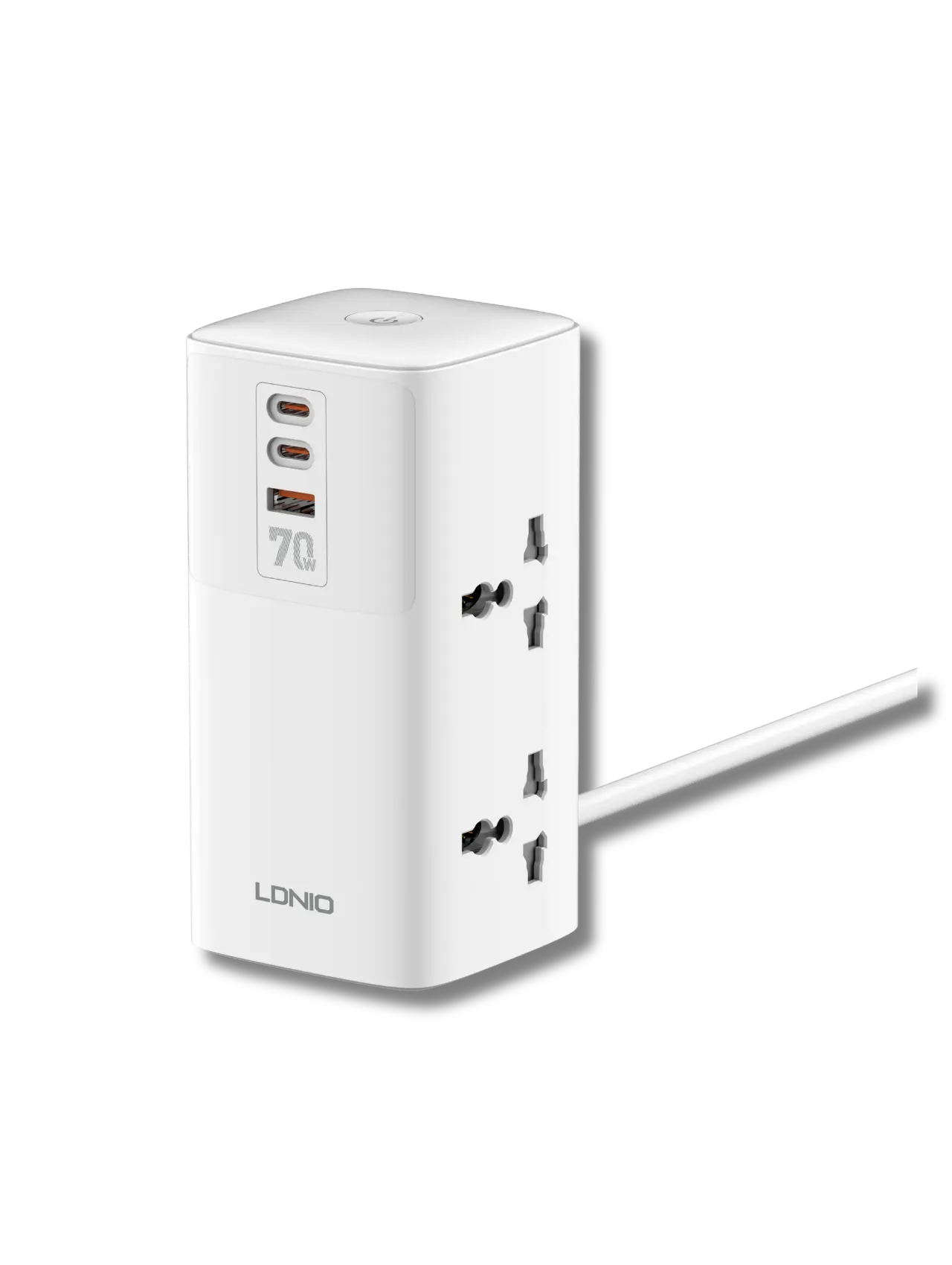 LDNIO SC4383 70W GaN Desktop Power Strip with 4 Universal AC Outlets and USB-C & USB-A Charging - متجر TT Tab للتقنيات الحديثة
