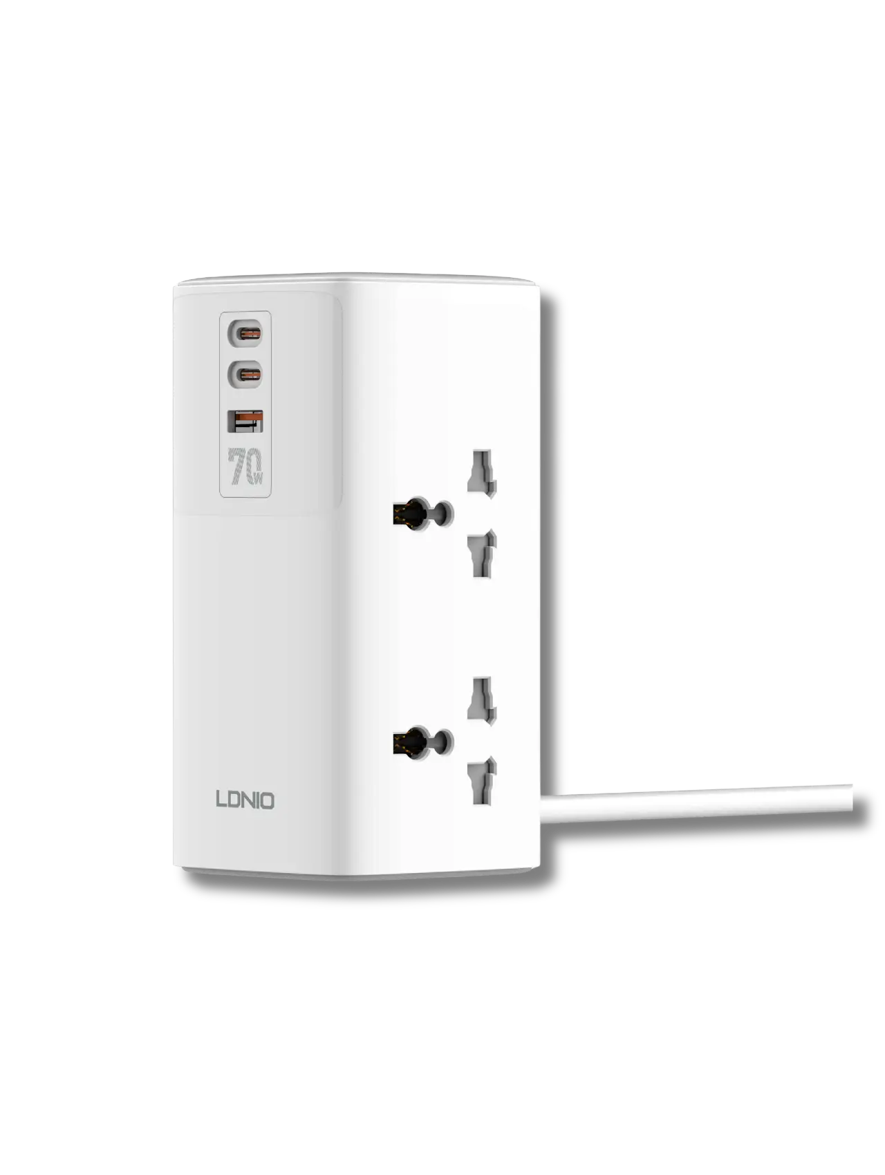 LDNIO SC4383 70W GaN Desktop Power Strip with 4 Universal AC Outlets and USB-C & USB-A Charging - متجر TT Tab للتقنيات الحديثة