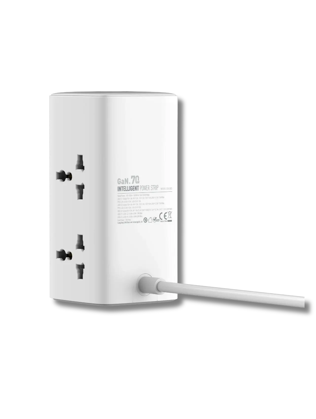 LDNIO SC4383 70W GaN Desktop Power Strip with 4 Universal AC Outlets and USB-C & USB-A Charging - متجر TT Tab للتقنيات الحديثة