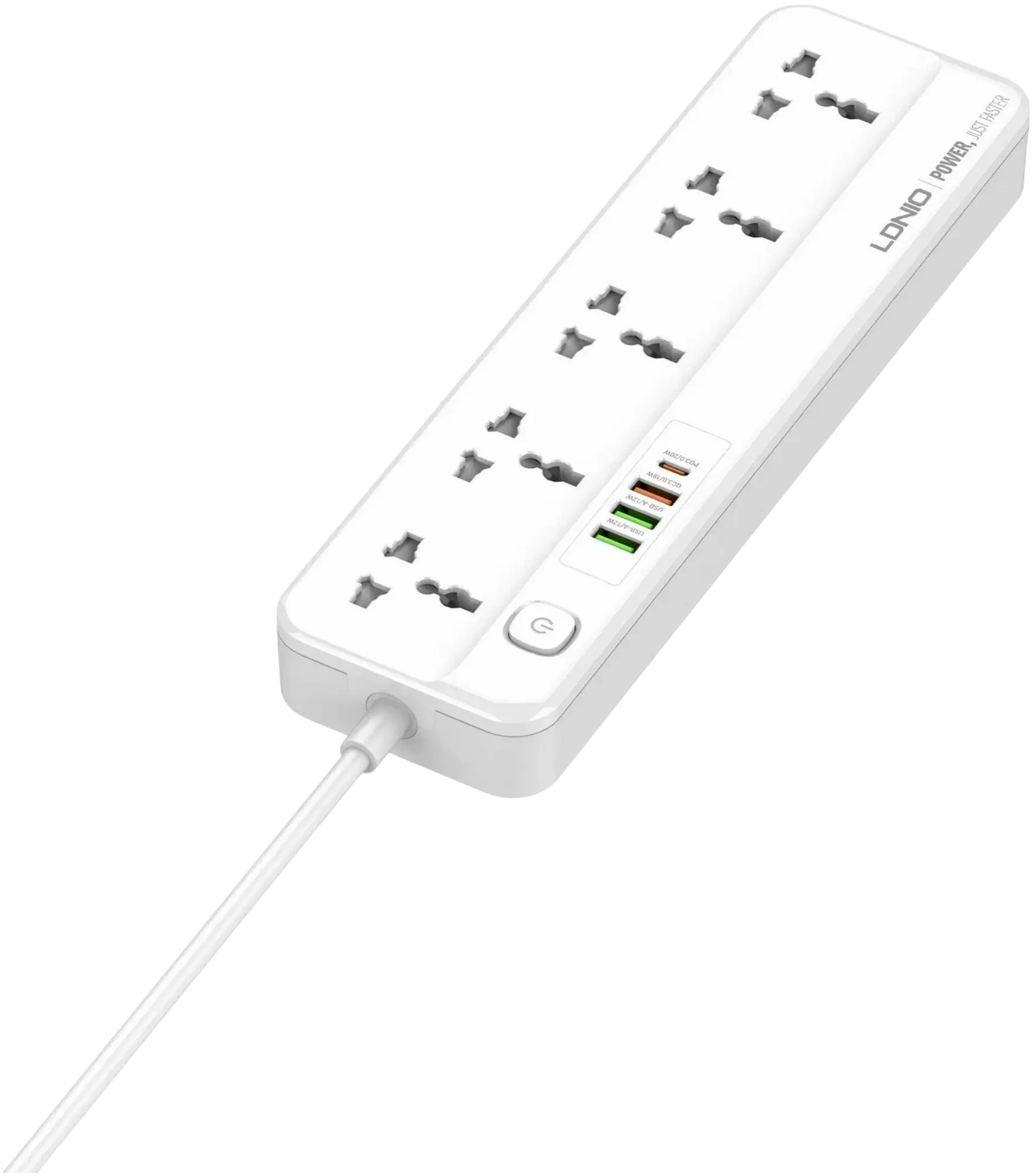LDNIO SC5415 20W Power Strip with 5 Universal AC Outlets and 4 USB Charging Ports - متجر TT Tab للتقنيات الحديثة