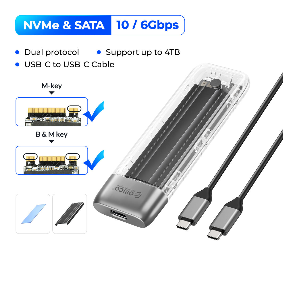 Orico TXM2M-C3 M.2 Enclosure support NVMe + NGFF