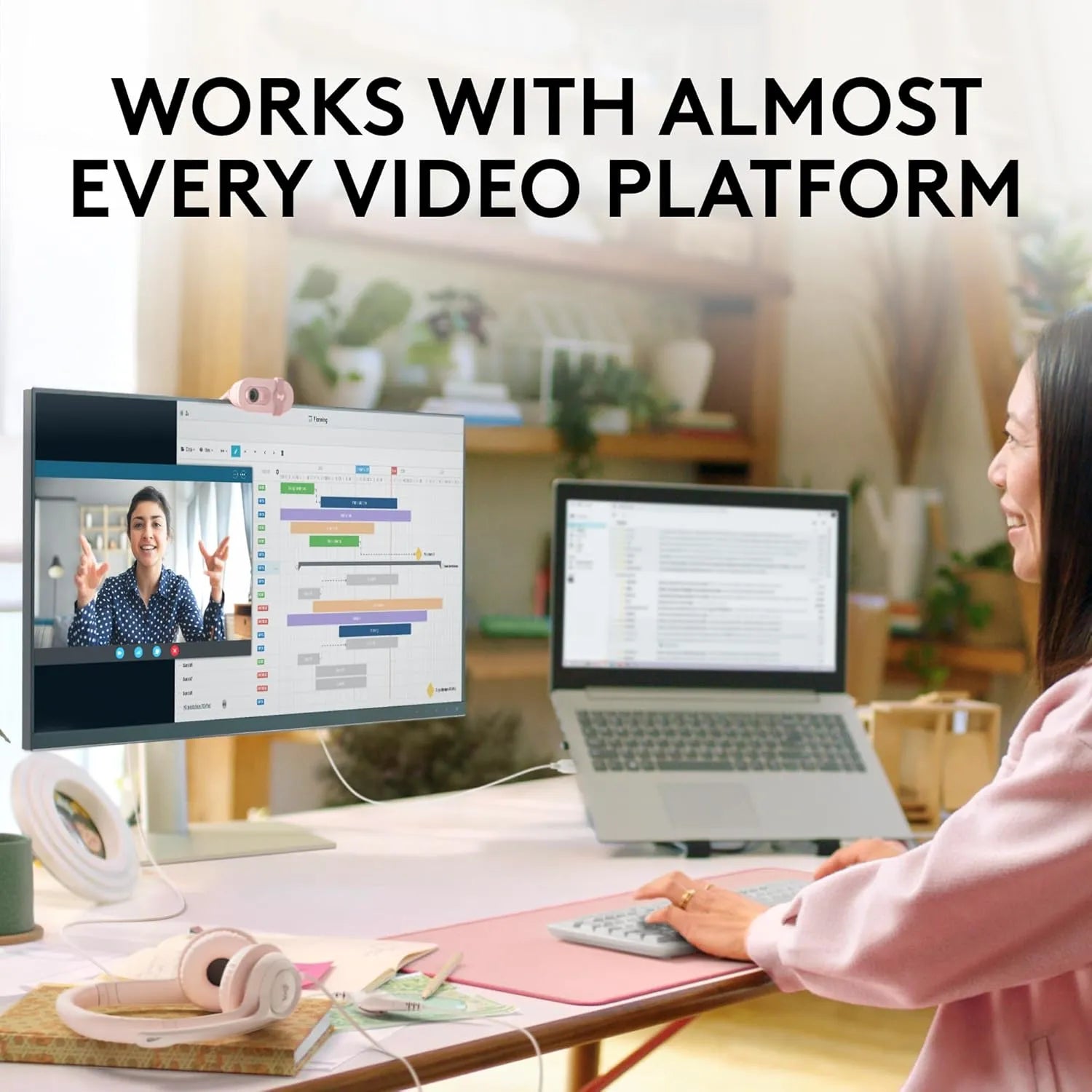 Logitech BRIO 100 Full HD 1080p Webcam with Auto-light Balance and Integrated Privacy Shutter