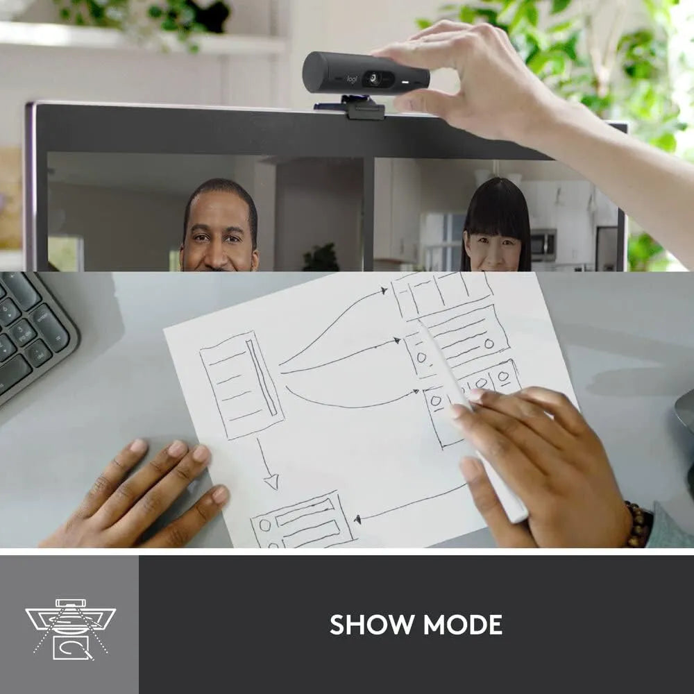 Logitech Brio 500 Full HD Webcam with Auto-Framing, HDR & Show Mode - متجر TT Tab للتقنيات الحديثة