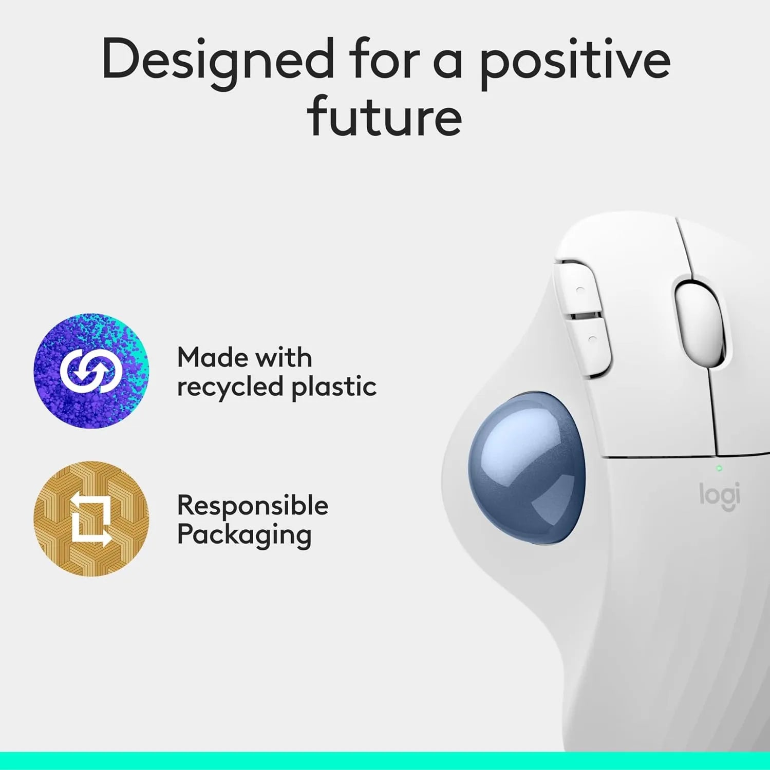 Logitech ERGO M575S Wireless and Bluetooth Mouse with Trackball