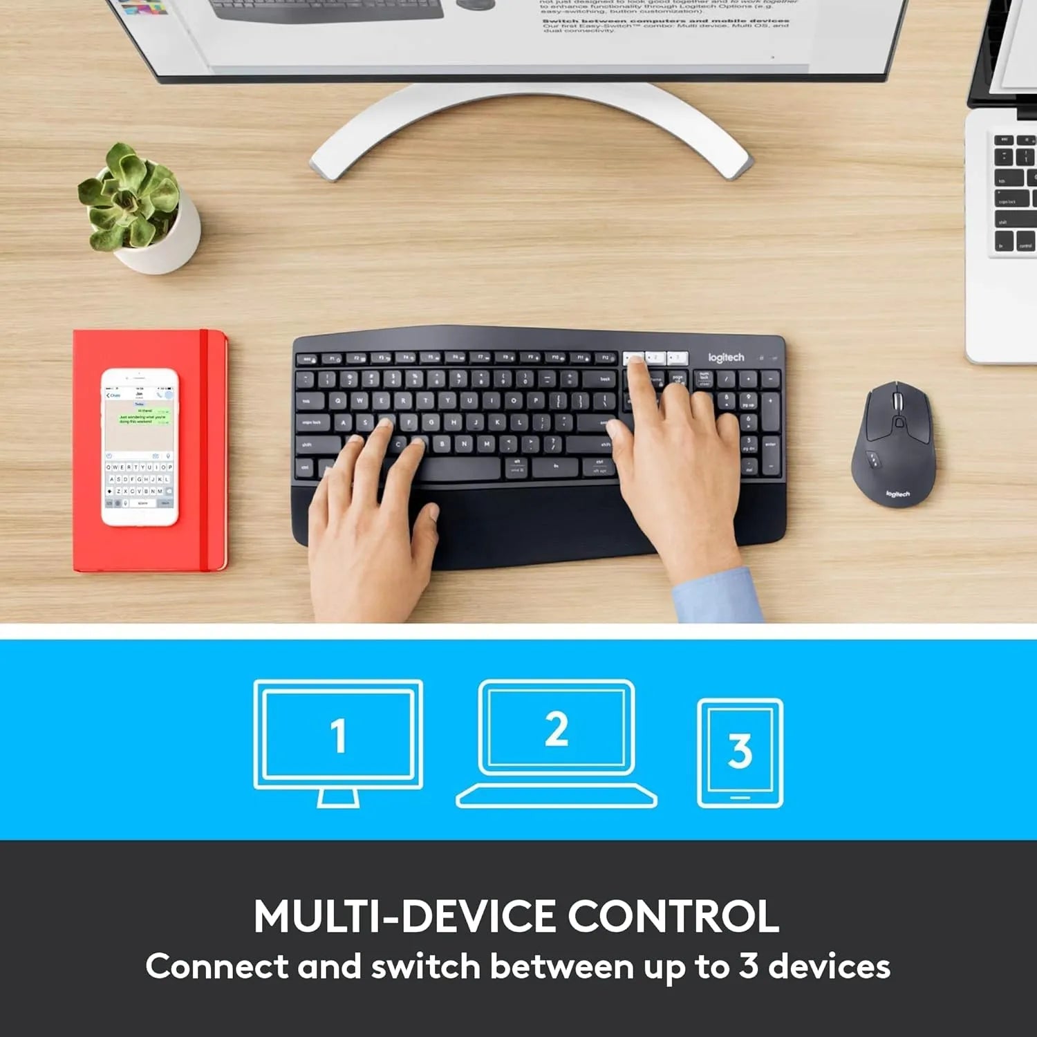 Logitech MK850 Performance Wireless Keyboard & Mouse Combo with Multi-Device Pairing - متجر TT Tab للتقنيات الحديثة