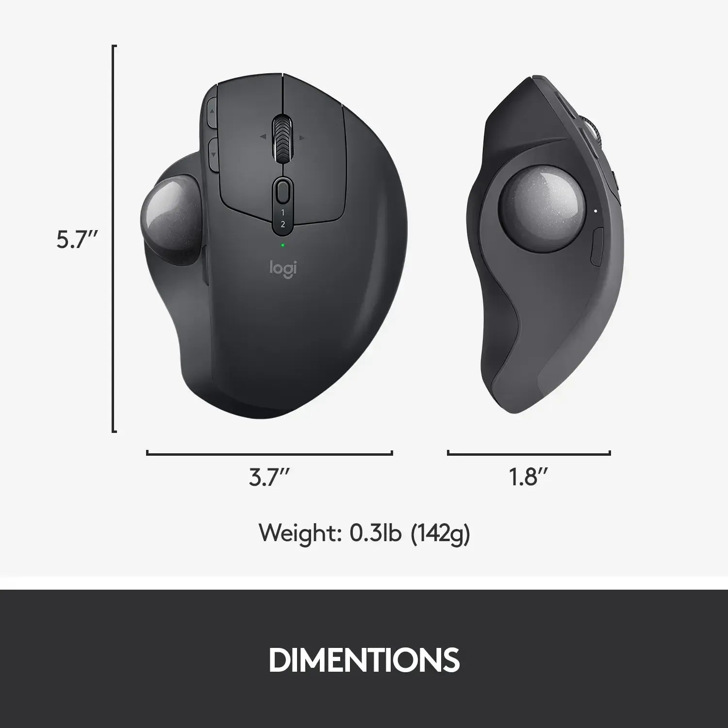 Logitech MX Ergo Plus Advanced Wireless Trackball with Extra Wedge