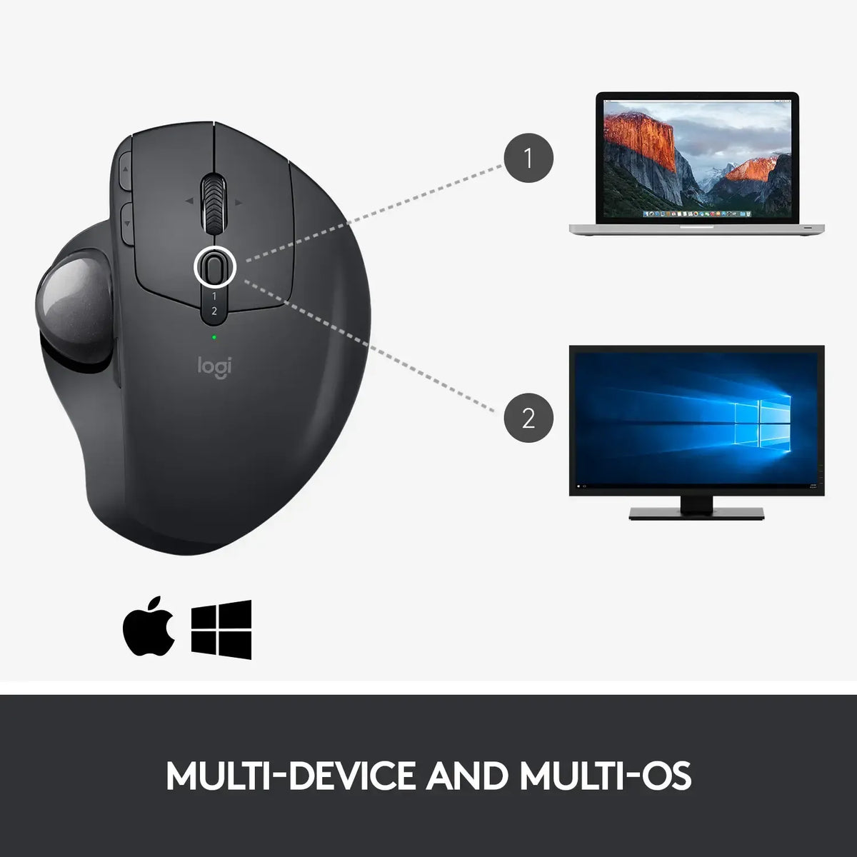 Logitech MX Ergo Plus Advanced Wireless Trackball with Extra Wedge - للتقنيات الحديثة TT TAB متجر