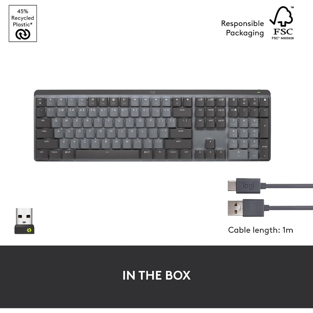 Logitech MX Mechanical Wireless and Bluetooth Keyboard Backlit Rechargeable - متجر TT Tab للتقنيات الحديثة