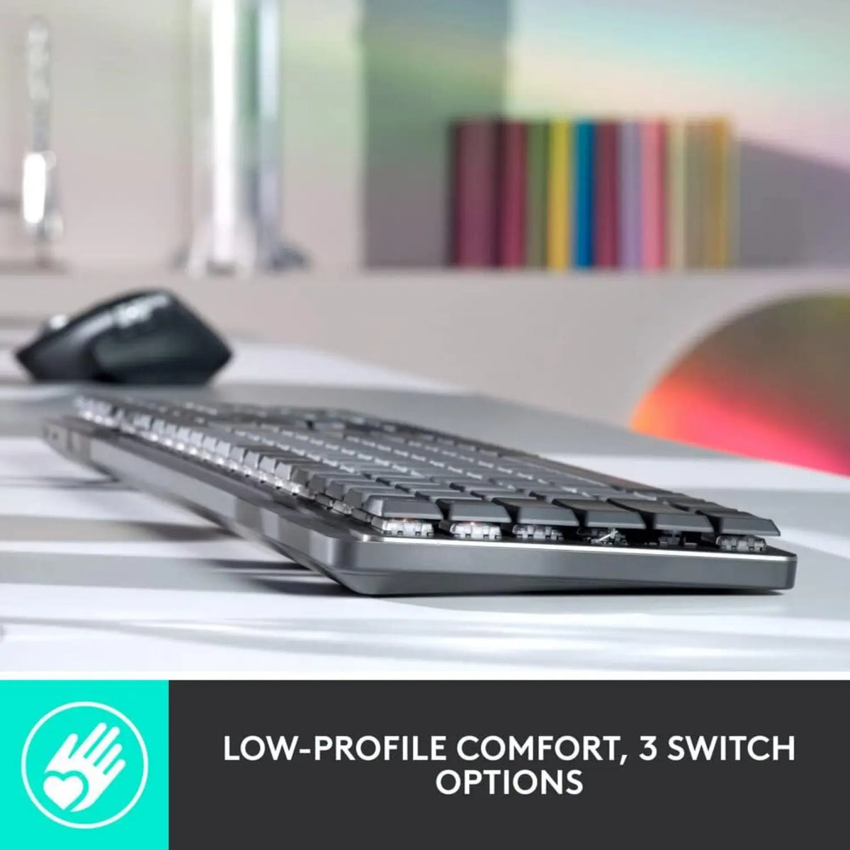 Logitech MX Mechanical Wireless and Bluetooth Keyboard Backlit Rechargeable - متجر TT Tab للتقنيات الحديثة