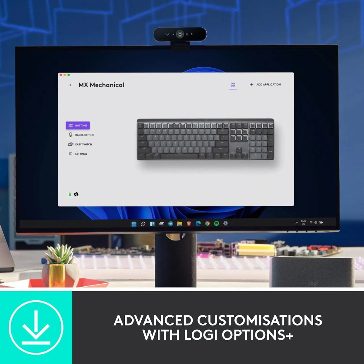 Logitech MX Mechanical Wireless and Bluetooth Keyboard Backlit Rechargeable - متجر TT Tab للتقنيات الحديثة