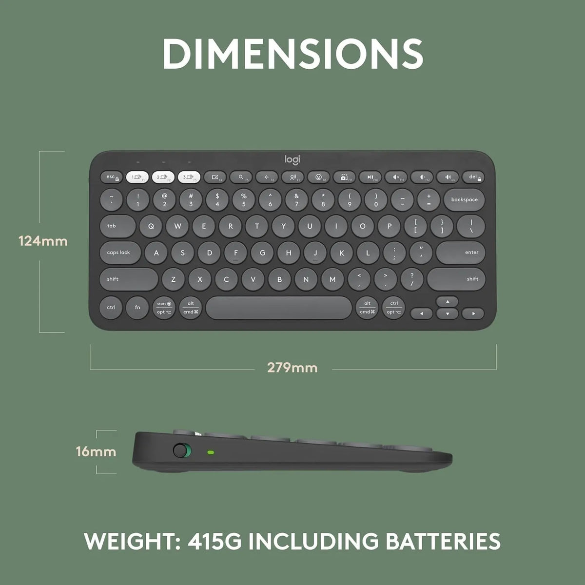 Logitech Pebble Keys 2 K380s Multi-Device Bluetooth Keyboard with Quiet Low-Profile Keys - متجر TT Tab للتقنيات الحديثة