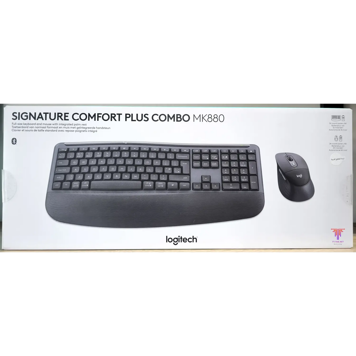 Logitech Signature Comfort Plus MK880 Bluetooth Keyboard & Mouse Combo with Palm Rest - متجر TT Tab للتقنيات الحديثة