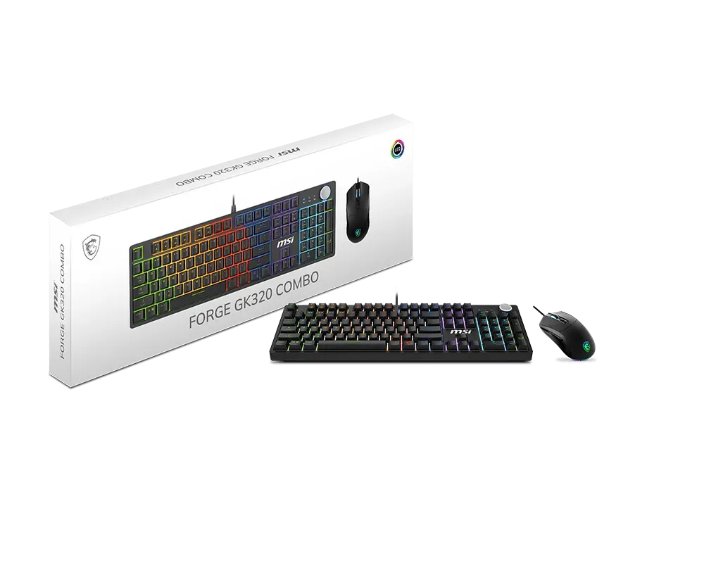 MSI FORGE GK320 Wired RGB Gaming Keyboard & Mouse Combo - متجر TT Tab للتقنيات الحديثة