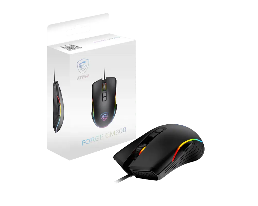 MSI FORGE GM300 Wired Gaming Mouse with Multi-effect RGB - متجر TT Tab للتقنيات الحديثة