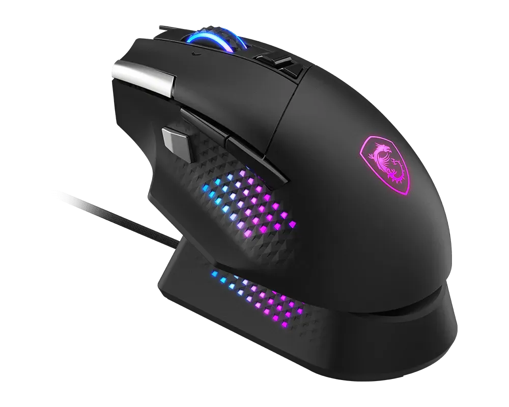 MSI VERSA PRO WIRELESS plus MOUSE DOCK PRO Tri-Mode Connectivity with 13 Programmable Buttons - متجر TT Tab للتقنيات الحديثة