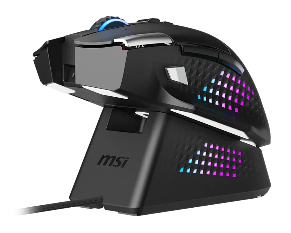 MSI VERSA PRO WIRELESS plus MOUSE DOCK PRO Tri-Mode Connectivity with 13 Programmable Buttons - متجر TT Tab للتقنيات الحديثة