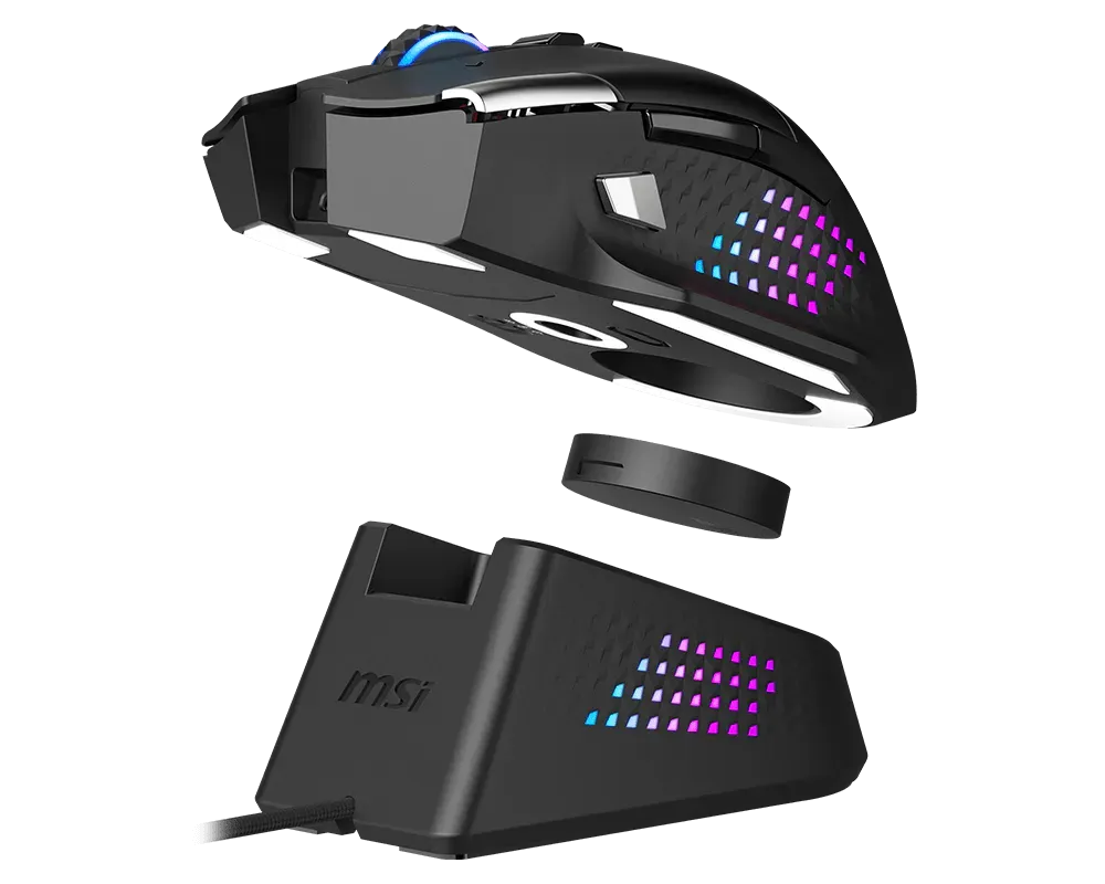MSI VERSA PRO WIRELESS plus MOUSE DOCK PRO Tri-Mode Connectivity with 13 Programmable Buttons - متجر TT Tab للتقنيات الحديثة