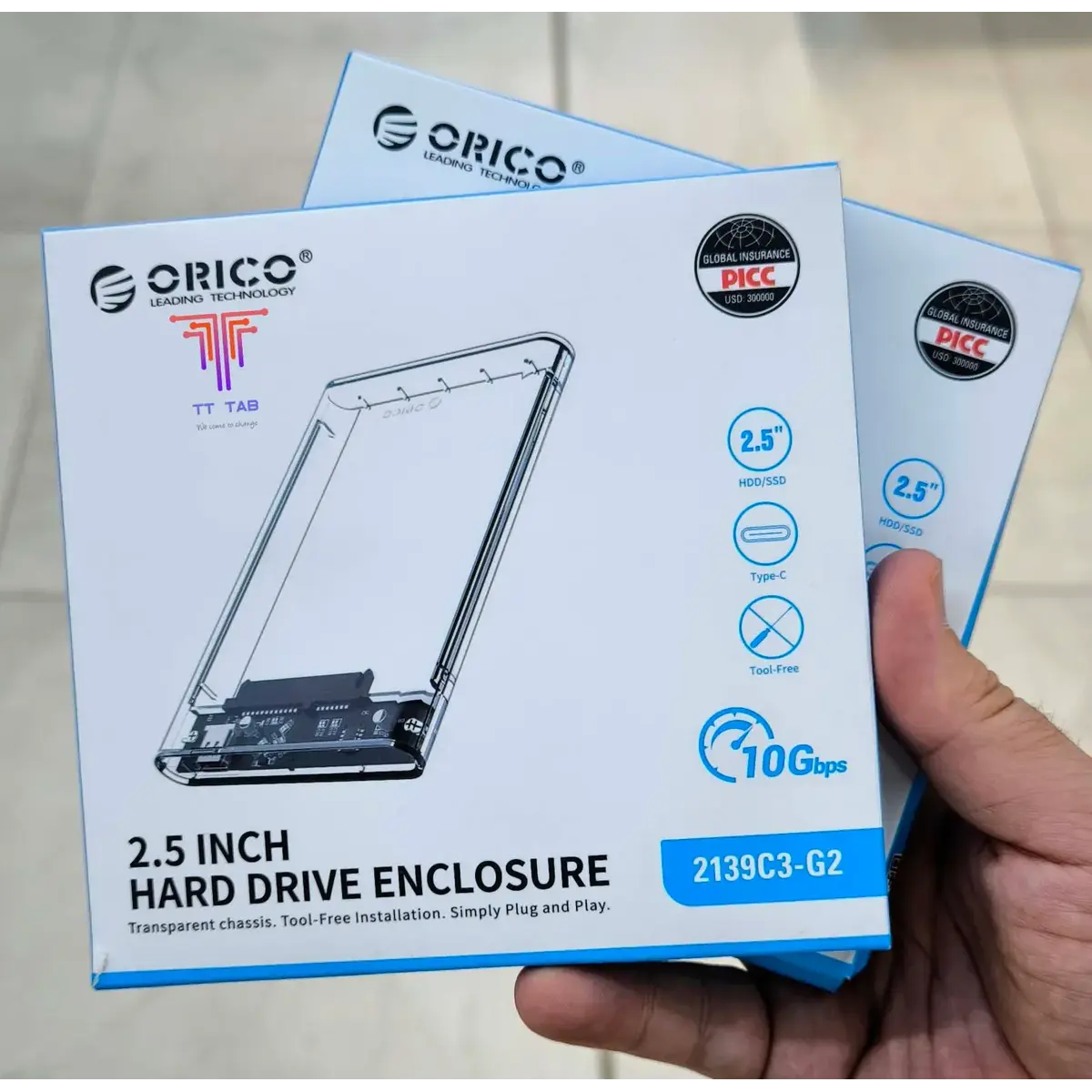 Orico 2139C3-G2-CR-EP SATA 2.5 Enclosure - متجر TT Tab للتقنيات الحديثة