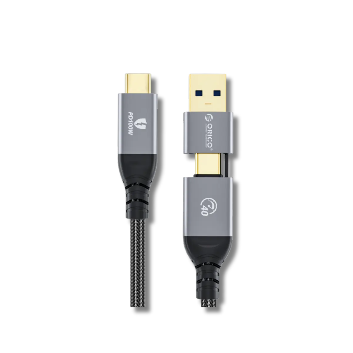 Orico ACC40-15 USB-C 2-in-1 40Gbps Data Cable - متجر TT Tab للتقنيات الحديثة