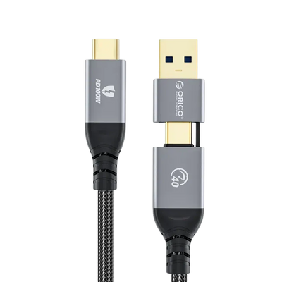 Orico ACC40-15 USB-C 2-in-1 40Gbps Data Cable