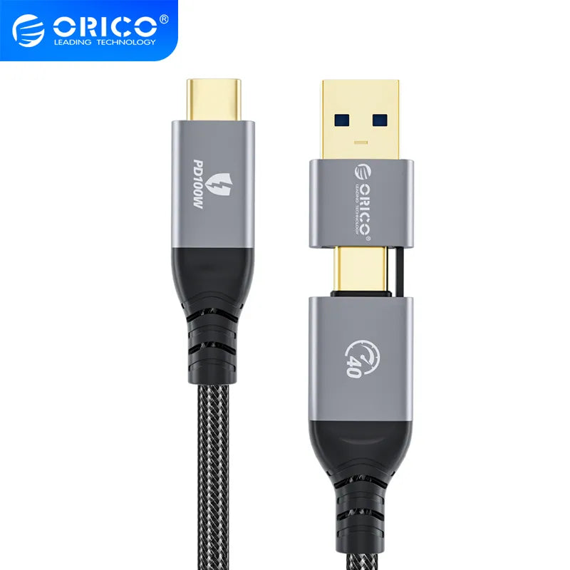 Orico ACC40-15 USB-C 2-in-1 40Gbps Data Cable - متجر TT Tab للتقنيات الحديثة