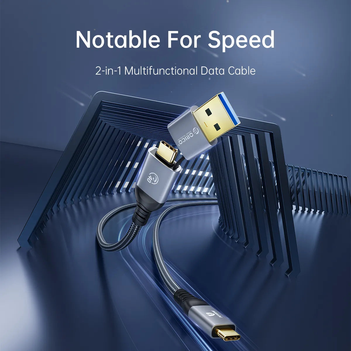 Orico ACC40-15 USB-C 2-in-1 40Gbps Data Cable - متجر TT Tab للتقنيات الحديثة